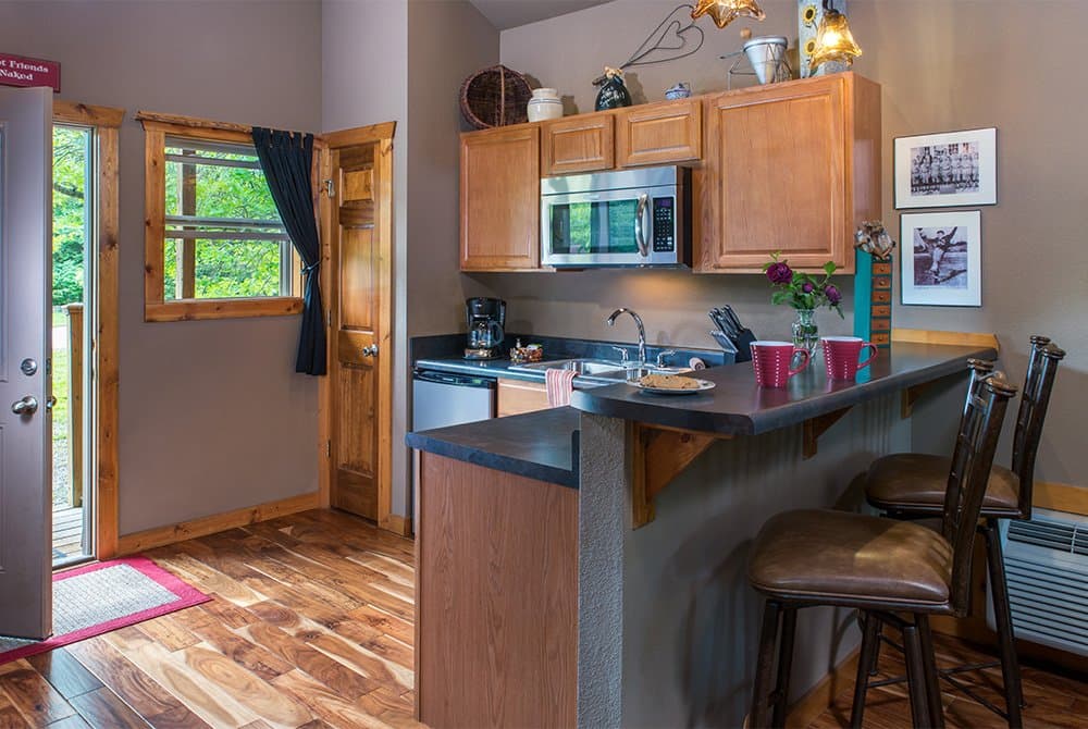 Kitchen Station with refrigerator and microwave plus