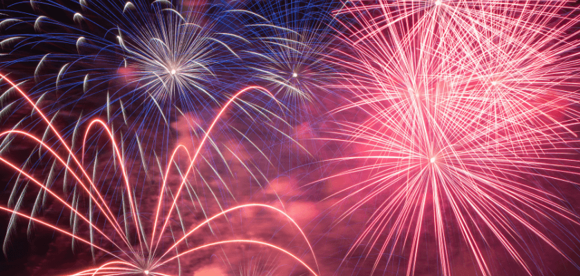 Colorful fireworks exploding in the night sky. Colorful fireworks exploding in the night sky.